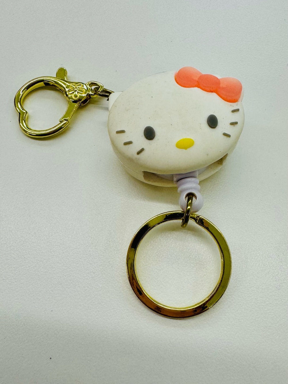Hello Kitty ID Badge Pull OR Keychain with Coral Bow
